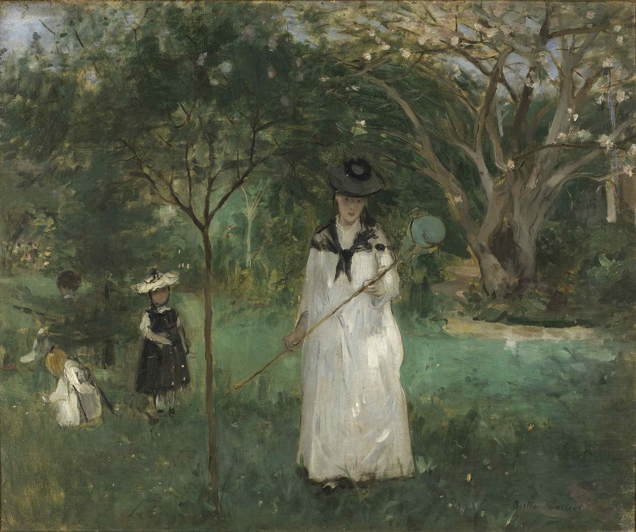 Perhosmetsästys, 1874. tekijältä Berthe Morisot