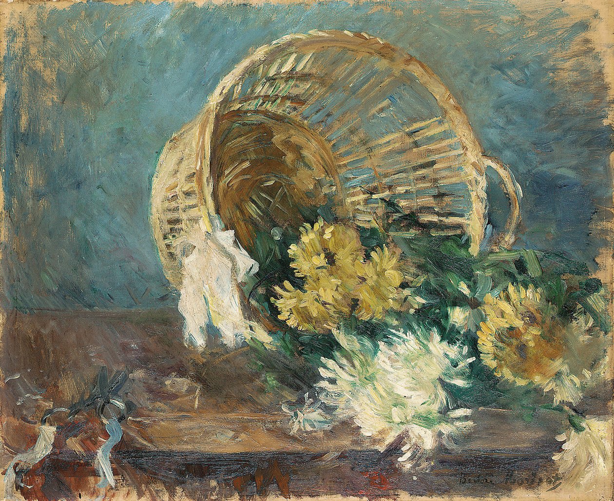 Krysanteemit eli Kaatunut kori, 1885 tekijältä Berthe Morisot