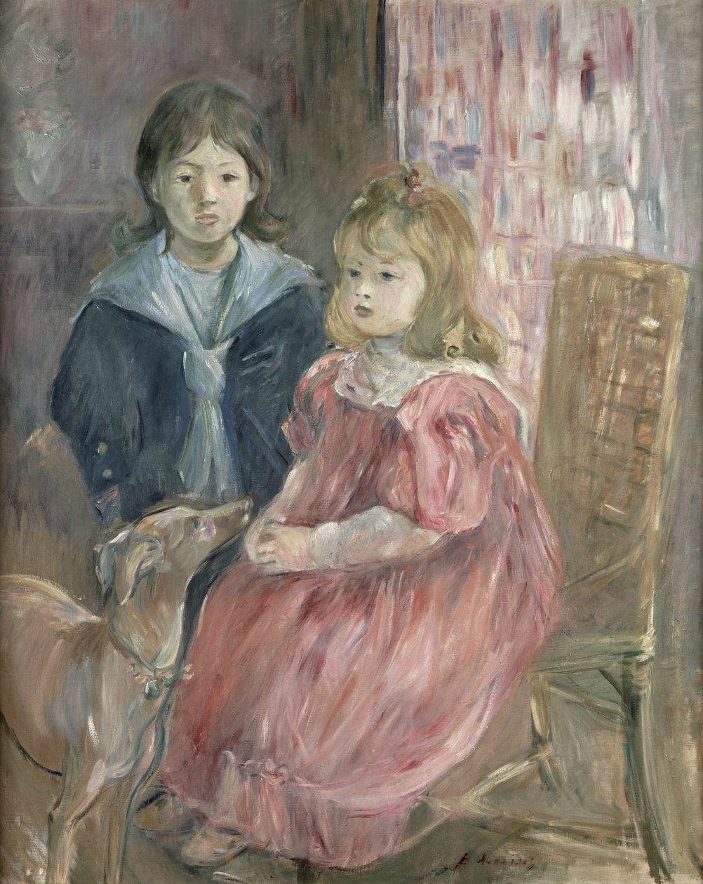 Kaksoismuotokuva Charley ja Jeannie Thomasista, taiteilijan serkun Gabriel Thomasin lapsista, 1894 tekijältä Berthe Morisot