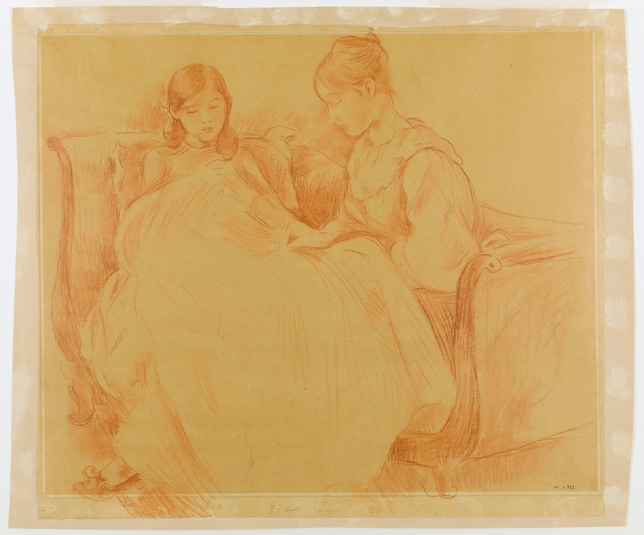 Tutkielma ompelevista nuorista tytöistä tekijältä Berthe Morisot
