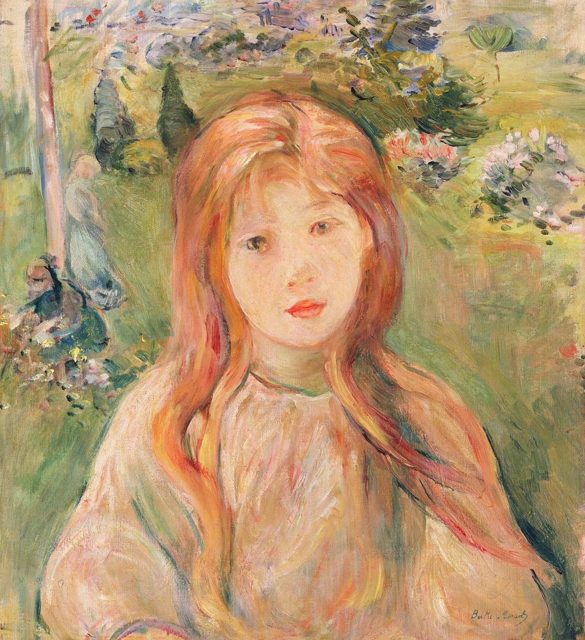 Tyttö Mesnilissä, 1892 tekijältä Berthe Morisot