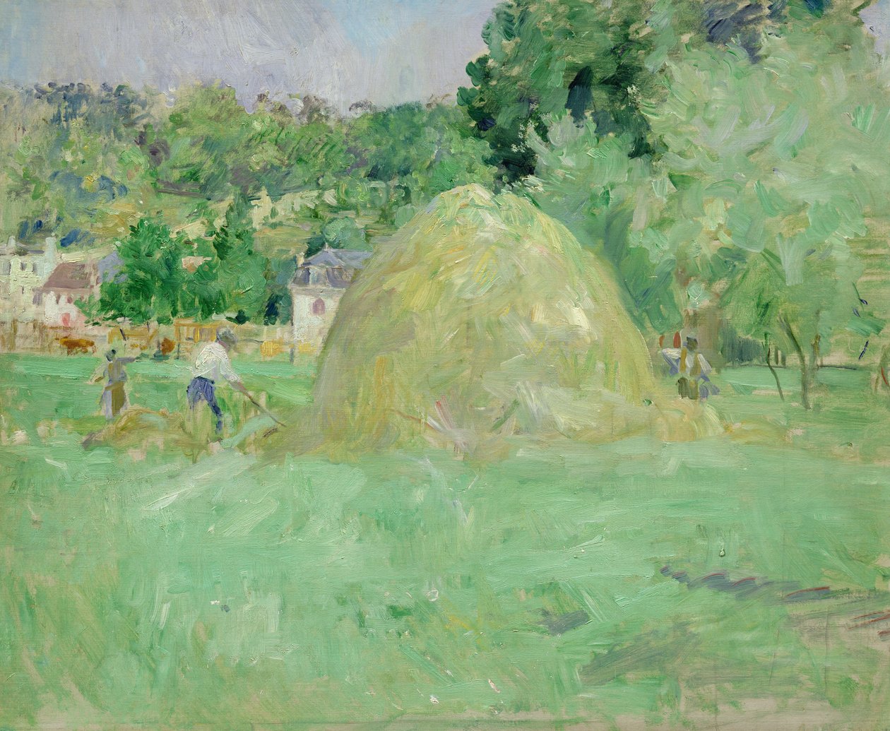Heinäsuovat Bougivalissa, 1883 tekijältä Berthe Morisot