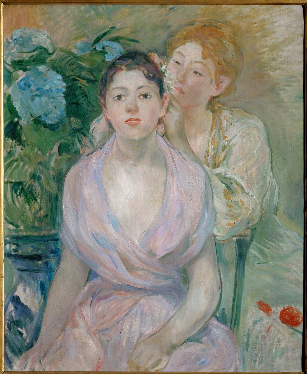 Hydrangea, tai kaksi sisarta (maalaus kankaalle) tekijältä Berthe Morisot