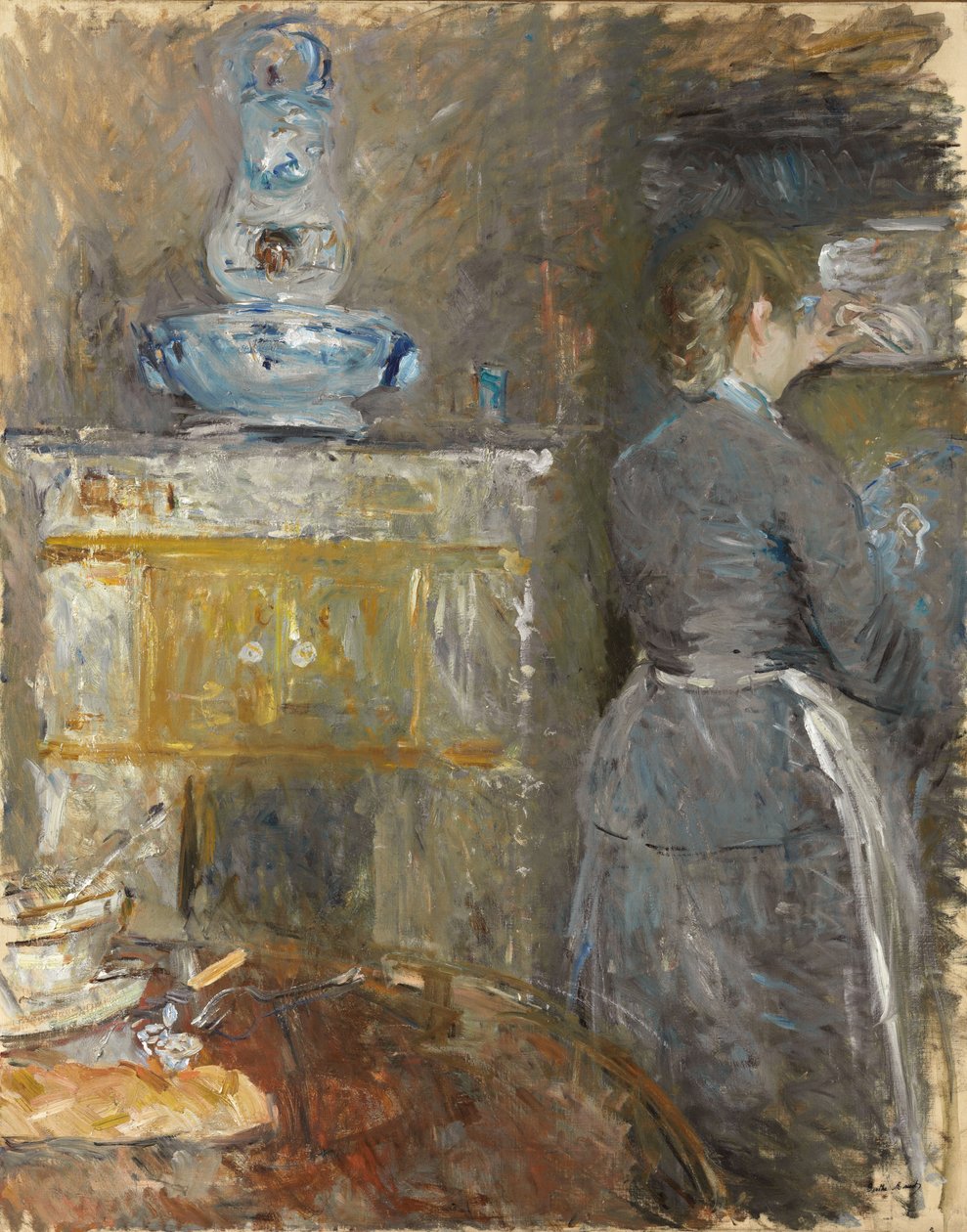 Ruokailuhuoneessa; Ruokasalissa, 1880 tekijältä Berthe Morisot