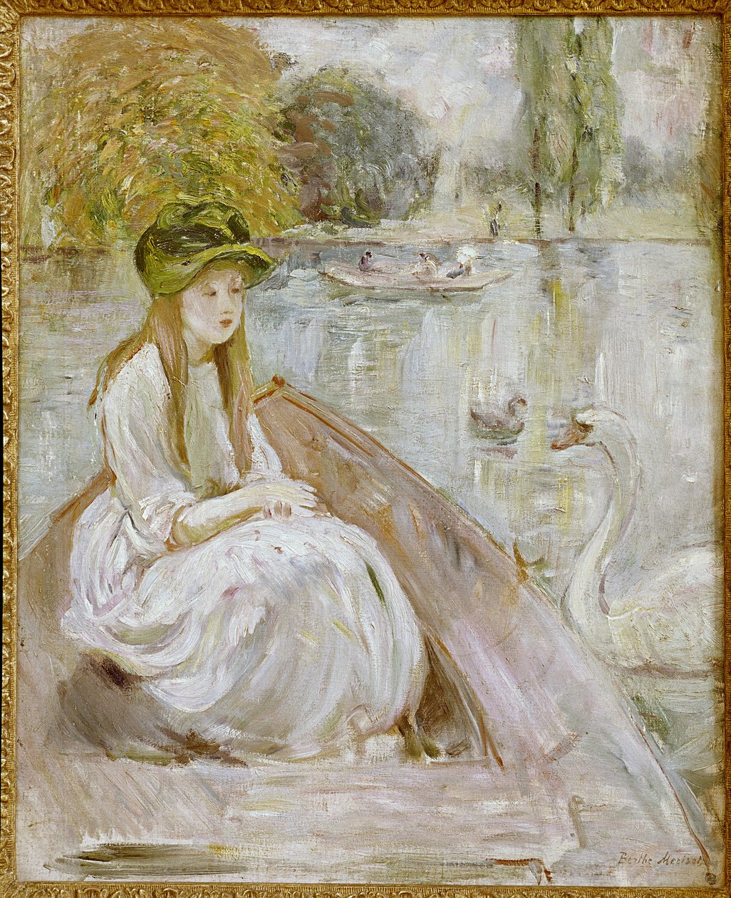 Jeanne Fourmanoir Aside the Lake. Berthe Morisotin maalaus tekijältä Berthe Morisot