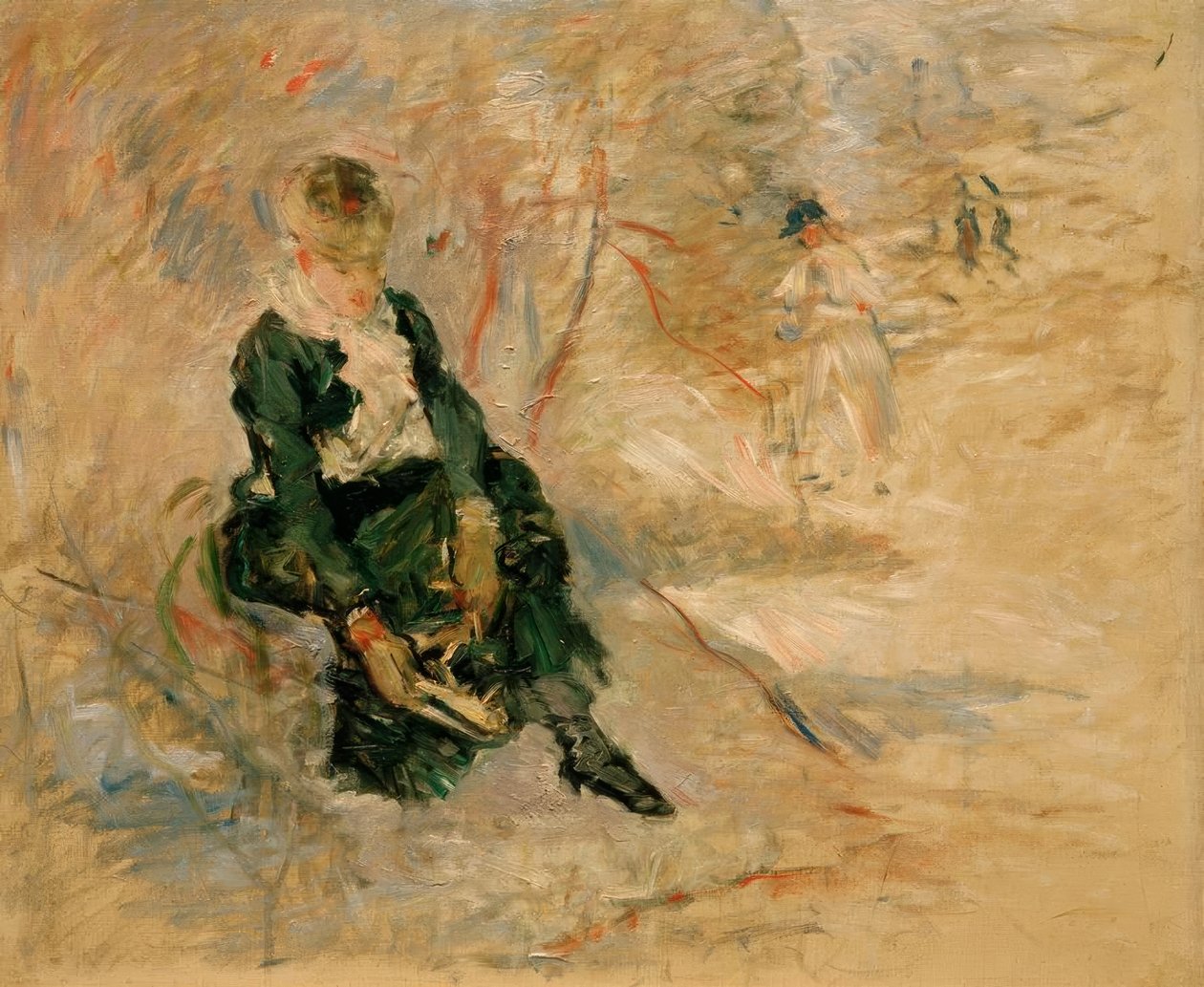 Jeune femme remettant son patin tekijältä Berthe Morisot