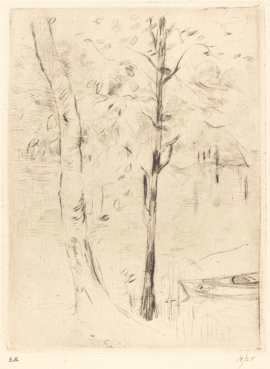 Järvi soutuveneellä, 18881890. tekijältä Berthe Morisot