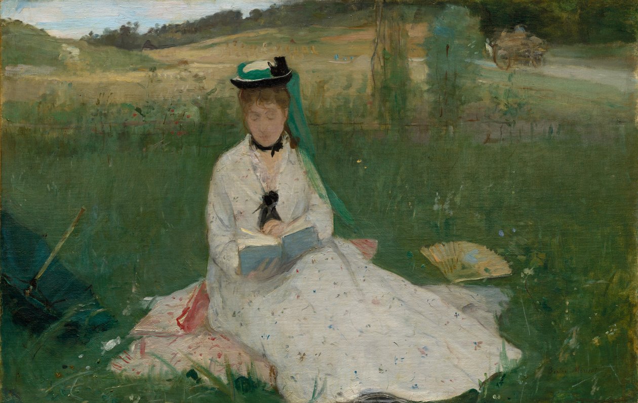 Lukeminen, 1873. tekijältä Berthe Morisot