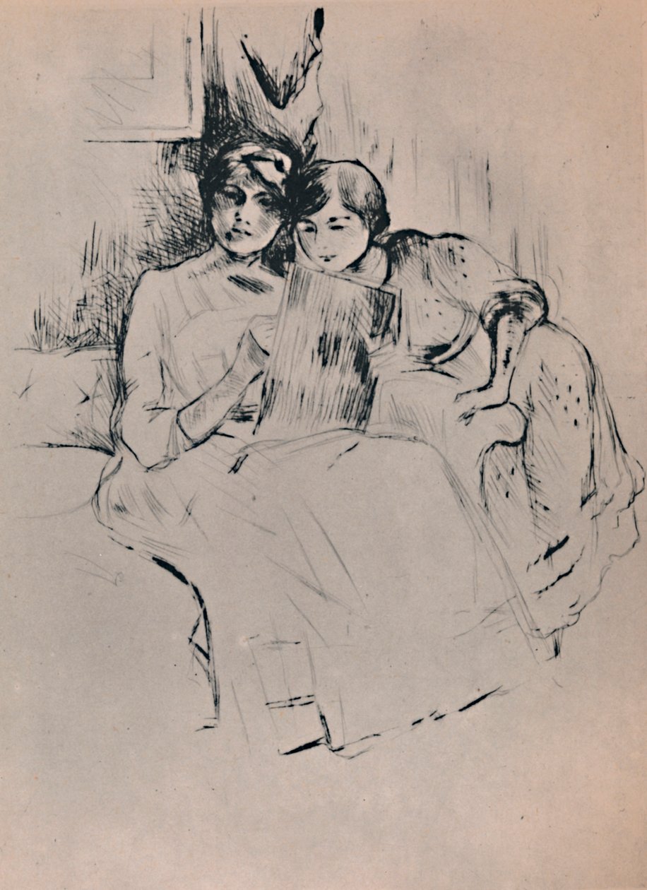 Piirustusoppitunti, n. 1888-1890, 1946. tekijältä Berthe Morisot