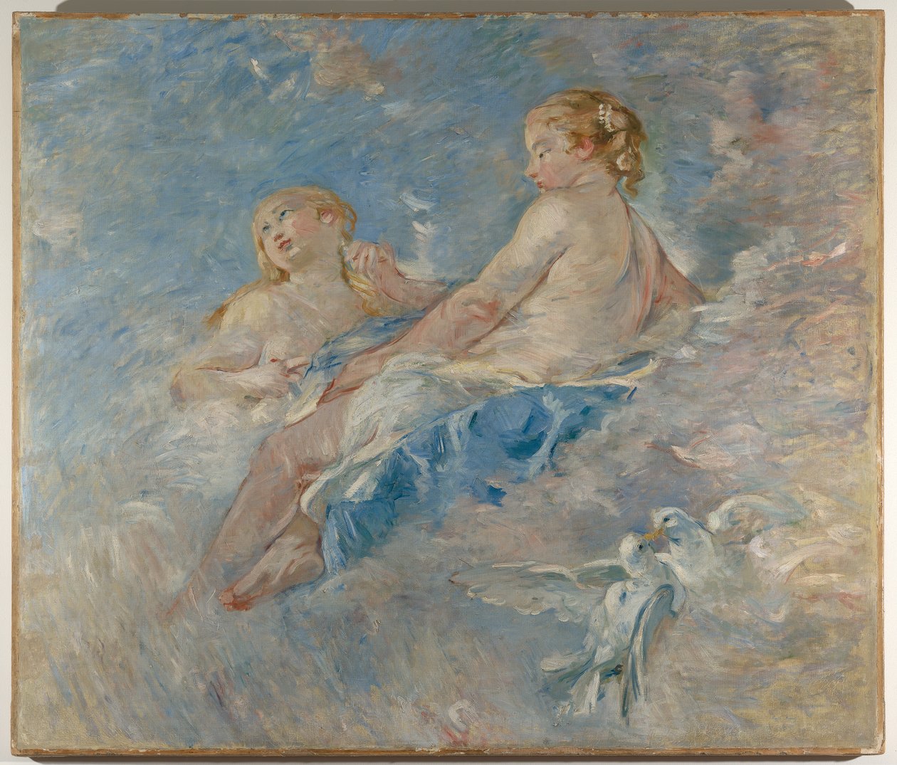 Venus at the Forge of Vulcan (Boucherin mukaan), n. 1883-84 (öljy kankaalle) tekijältä Berthe Morisot