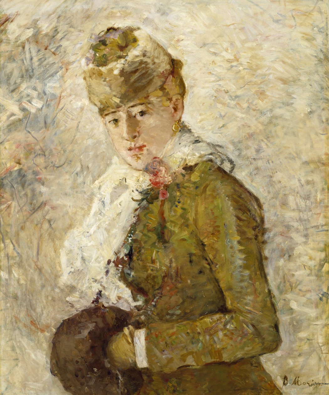Talvi (nainen muhvilla) tekijältä Berthe Morisot