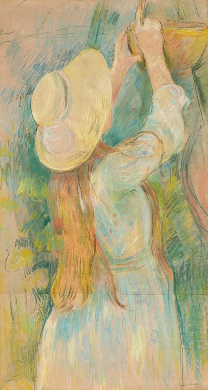 Nuori tyttö pitelee koria tekijältä Berthe Morisot