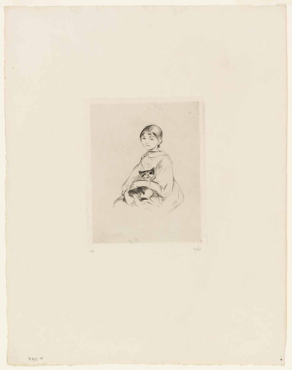 Nuori tyttö ja kissa tekijältä Berthe Morisot