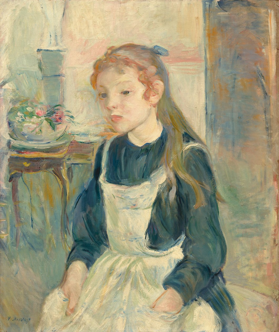 Nuori tyttö esiliinalla tekijältä Berthe Morisot