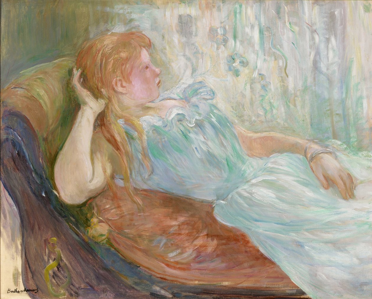 Nuori nainen sohvalla tekijältä Berthe Morisot