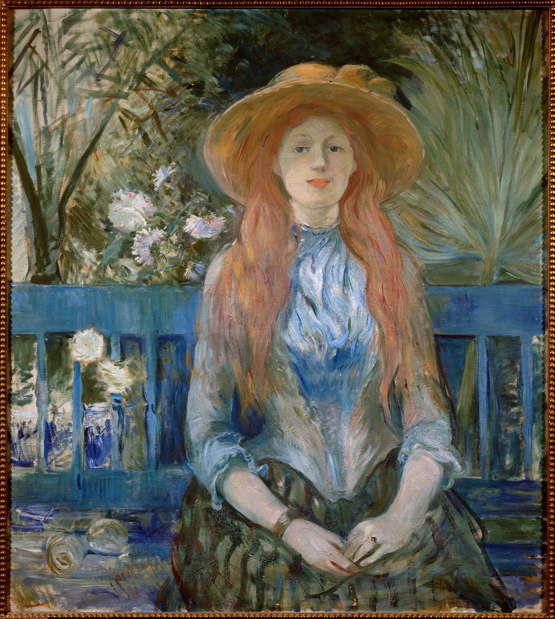 Nuori tyttö puistossa Berthe Morisotin maalaus tekijältä Berthe Morisot