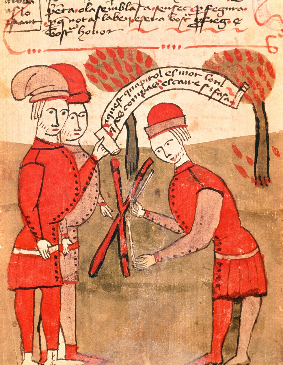 Ms 327 fol. 218r Kentän mittaaminen, Arnaud de Villeneuven (1240-1312) Traite d