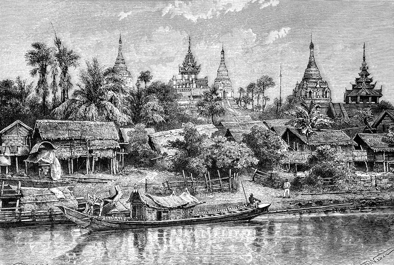 Yenan Gyong, Myanmar, 1895. tekijältä Auguste Bertrand