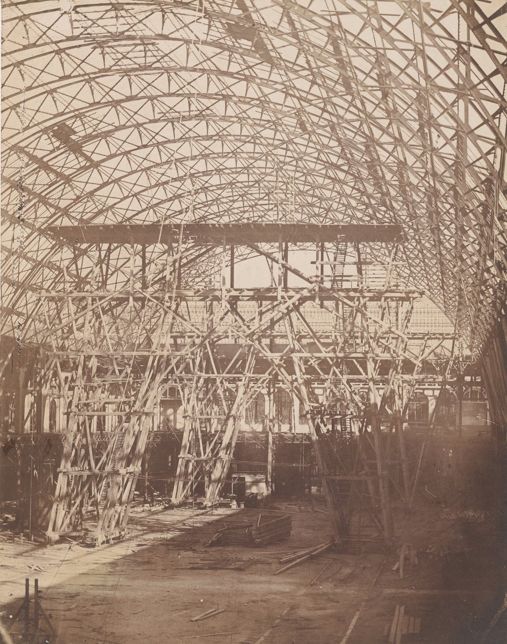 [Rakentaminen vuoden 1855 yleisnäyttelyä varten], 1855. tekijältä Bertsch et Arnaud