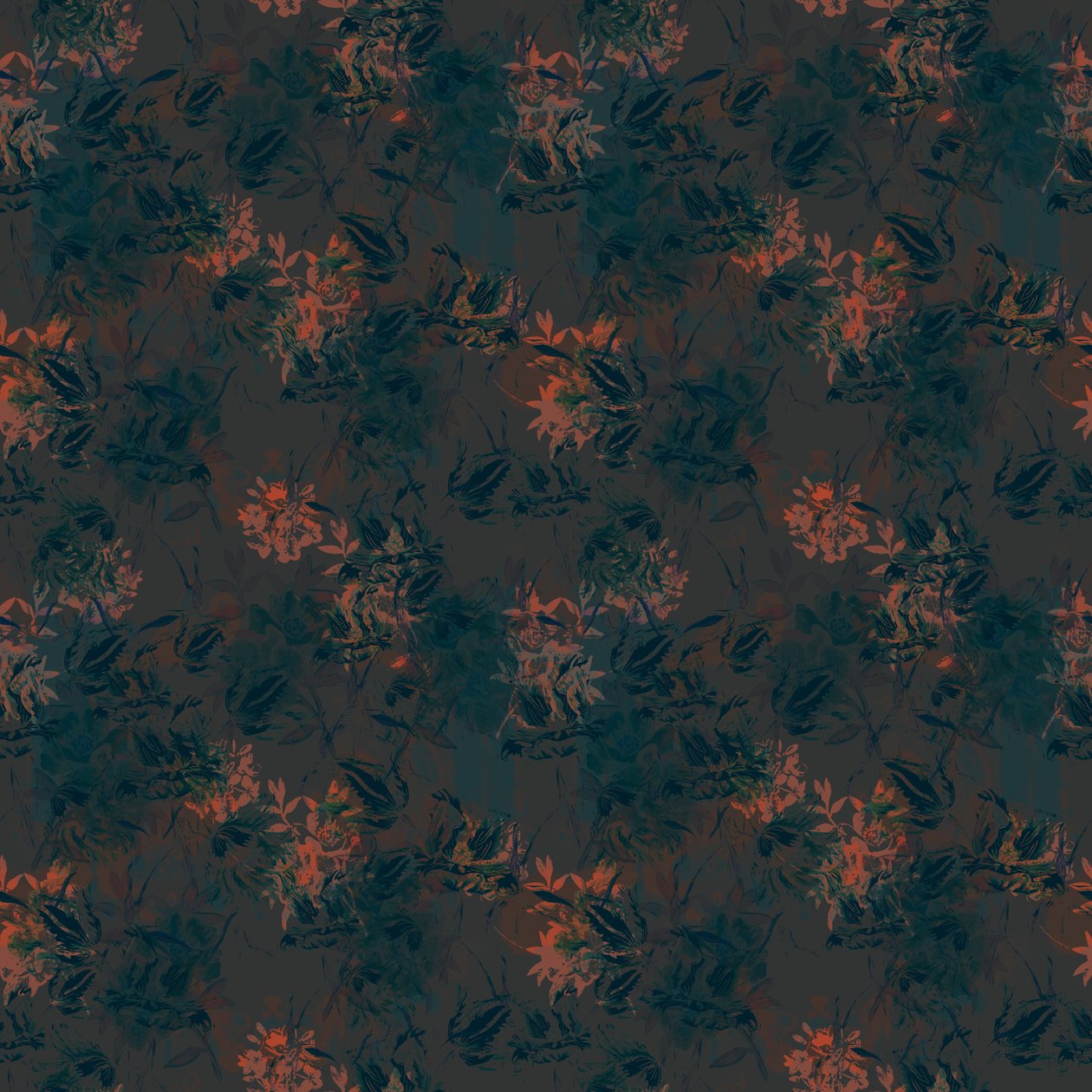 Burnt Umber Floral, 2015 (havainnollistava toistokuvio) tekijältä Beth Travers