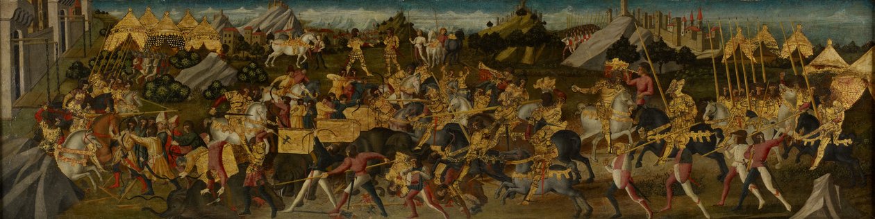 Scipio Africanus Defeating Hannibal, n. 1470 (tempera kankaalla kiinnitettynä paneeliin) (katso myös 488155) tekijältä Biagio di Antonio
