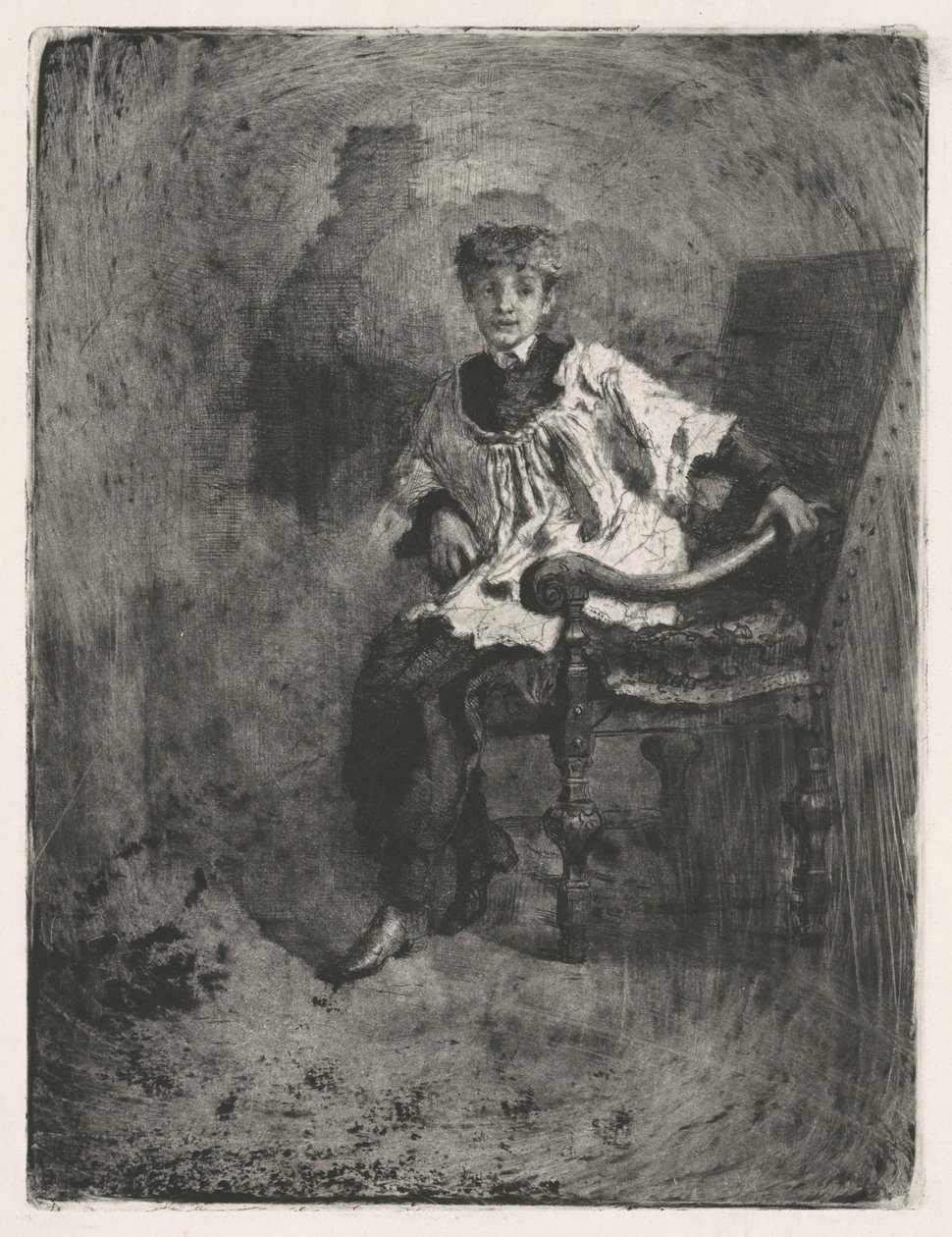 Istuva Akolyytti, n. 1872. tekijältä Bianchi Mose
