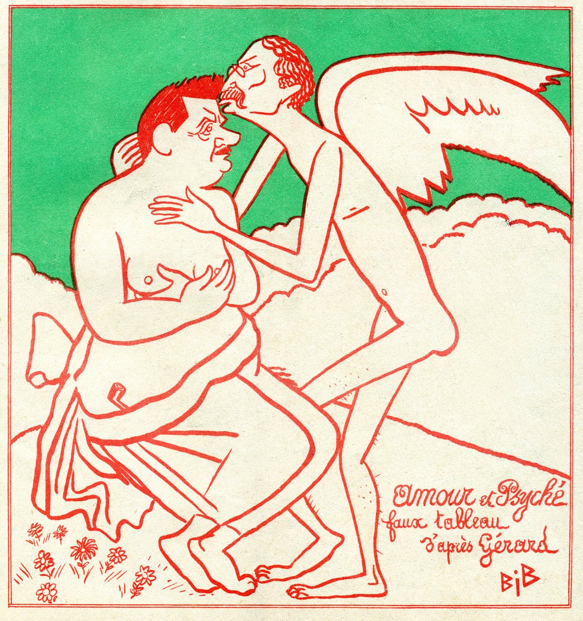 Edouard Herriot ja Leon Blum elokuvassa "Le Charivari" tekijältä Bib (1856 1946)
