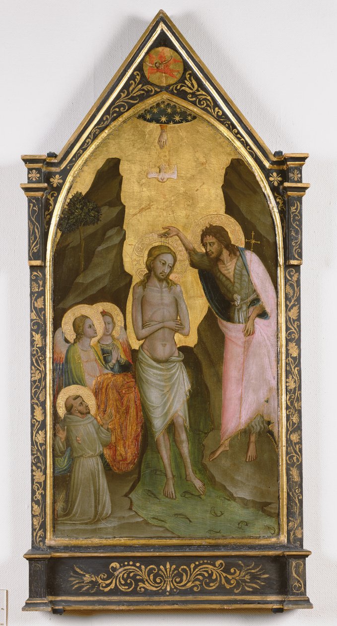 Kristuksen kaste (tempera paneelille) tekijältä Bicci di Lorenzo