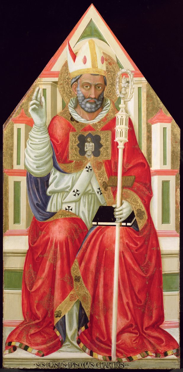 St Blaise (d.316) n.1445 (tempera paneelissa) tekijältä Bicci di Lorenzo