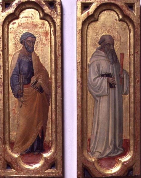 Pyhä Pietari ja Pyhä Benedictus (tempera paneelissa) tekijältä Bicci di Lorenzo