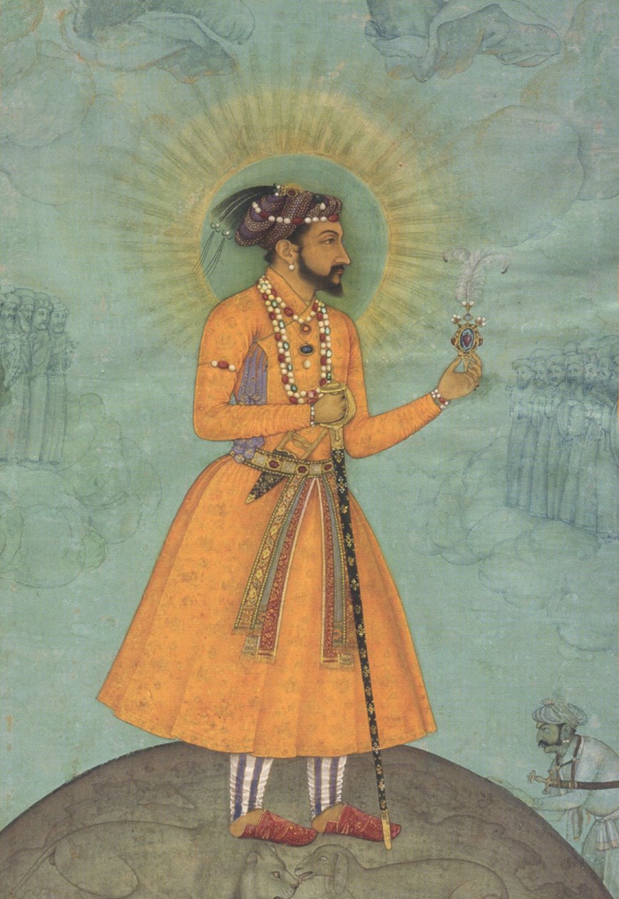 Mogulien keisari Shah Jahan seisoo maapallolla (CBL In 07A.16) tekijältä Bichitr