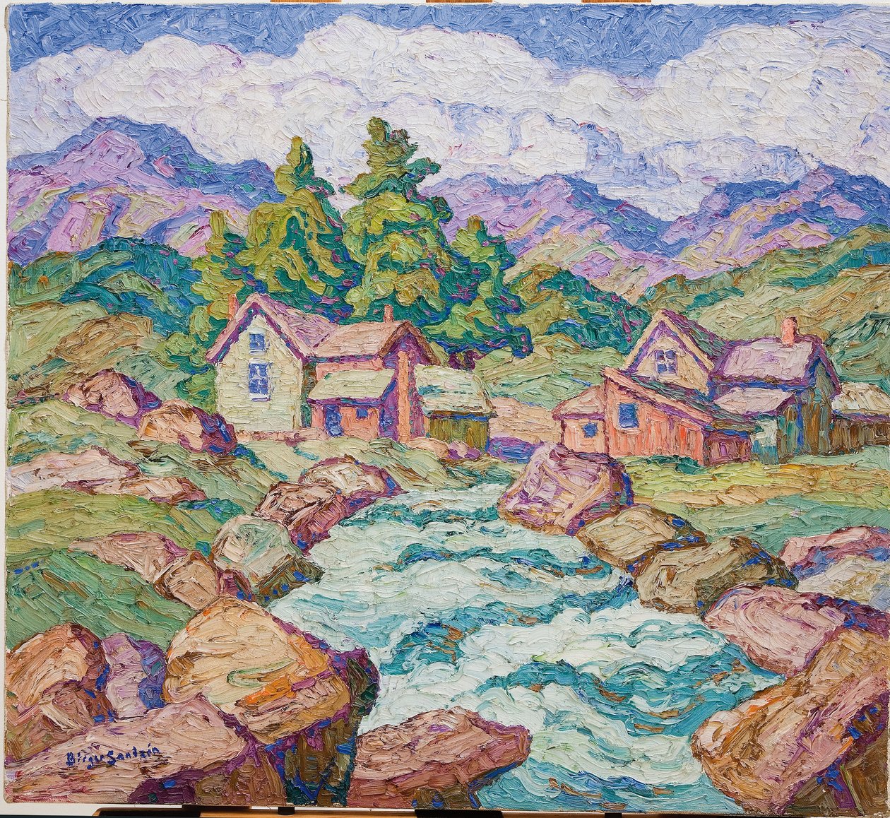 Mountain Village, Georgetown, Colorado (öljy kankaalle) tekijältä Birger Sandzen