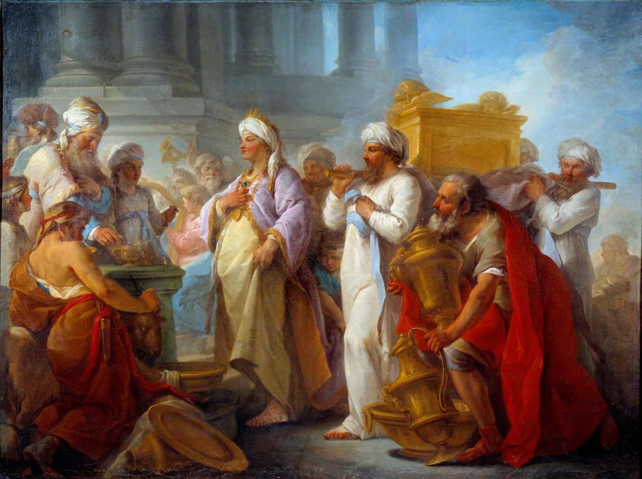 Solomon Liittouman arkin edessä Blaise Nicolas Le Sueurin (1716-1783) maalaus 1747 su. 0,96x1,27 m Caen, Musee des Beaux Arts tekijältä Blaise Nicolas Le Sueur