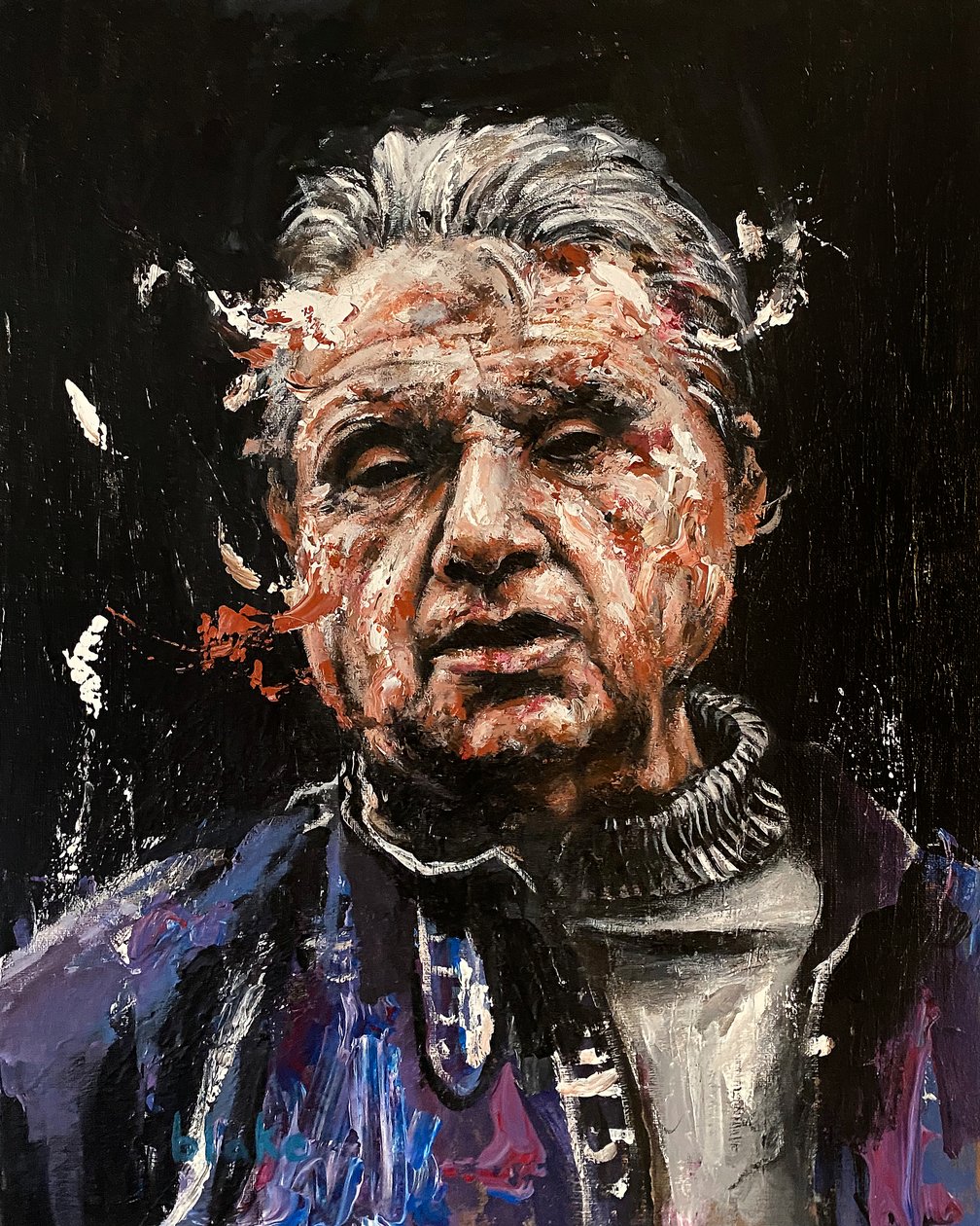 Francis Bacon, n. 2021 (akryyli kankaalle) tekijältä Blake Munch