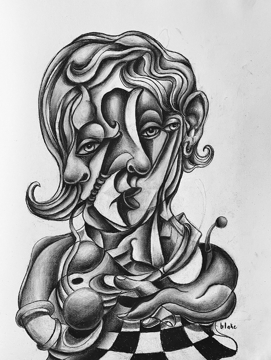 Picasso Reflecting, n. 2021 (hiili paperille) tekijältä Blake Munch