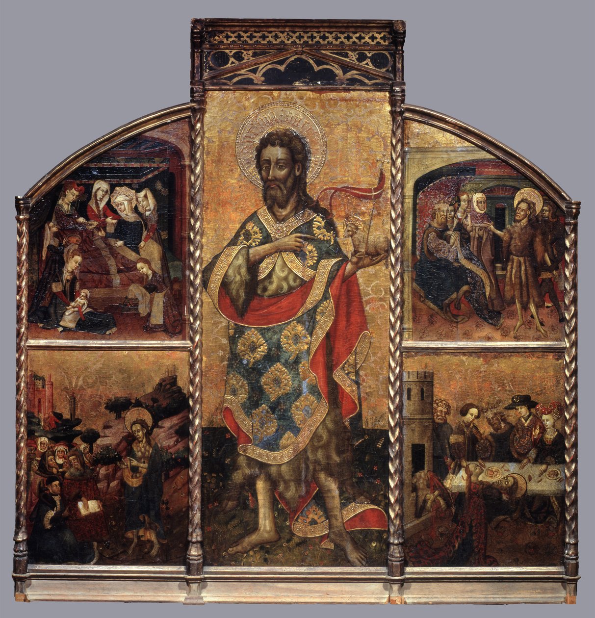 Johannes Kastajan alttaritaulu, noin 1440 (tempera paneelille). tekijältä Blasco de Granen