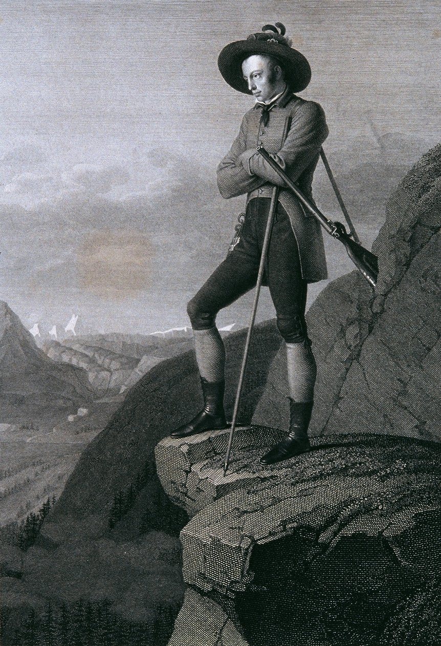Arkkiherttua Johann säämiskänmetsästäjänä tekijältä Blasius Höfel