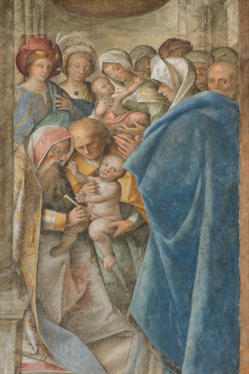 Keski-Aave, neljäs pohjoisjänne, ympärileikkaus, Boccaccio Boccaccino 1516-17, yksityiskohta tekijältä Boccaccio Boccaccino