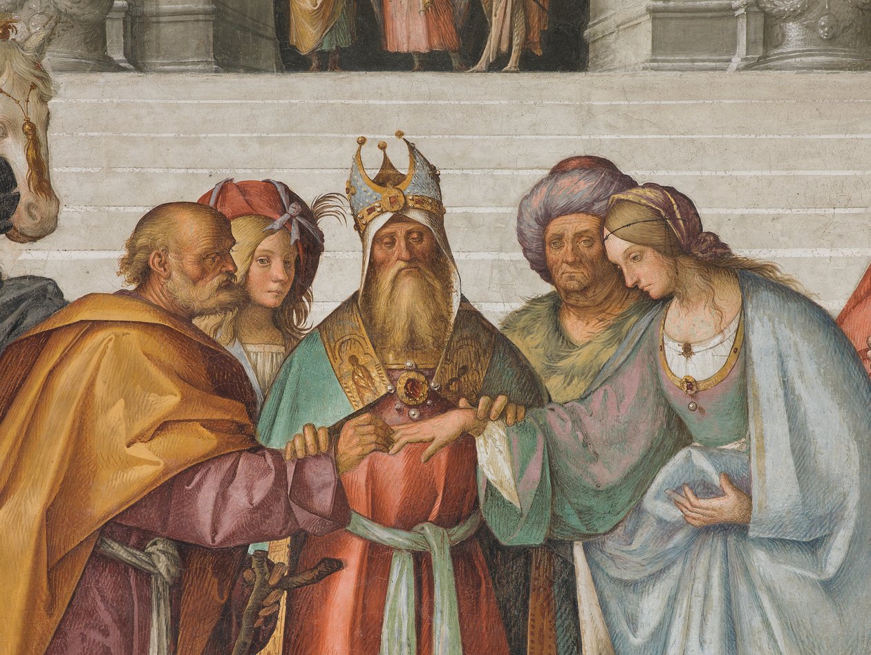 Keskilaivo, toinen pohjoisväli, Neitsyen häät, Boccaccio Boccaccino 1514-15, yksityiskohta tekijältä Boccaccio Boccaccino