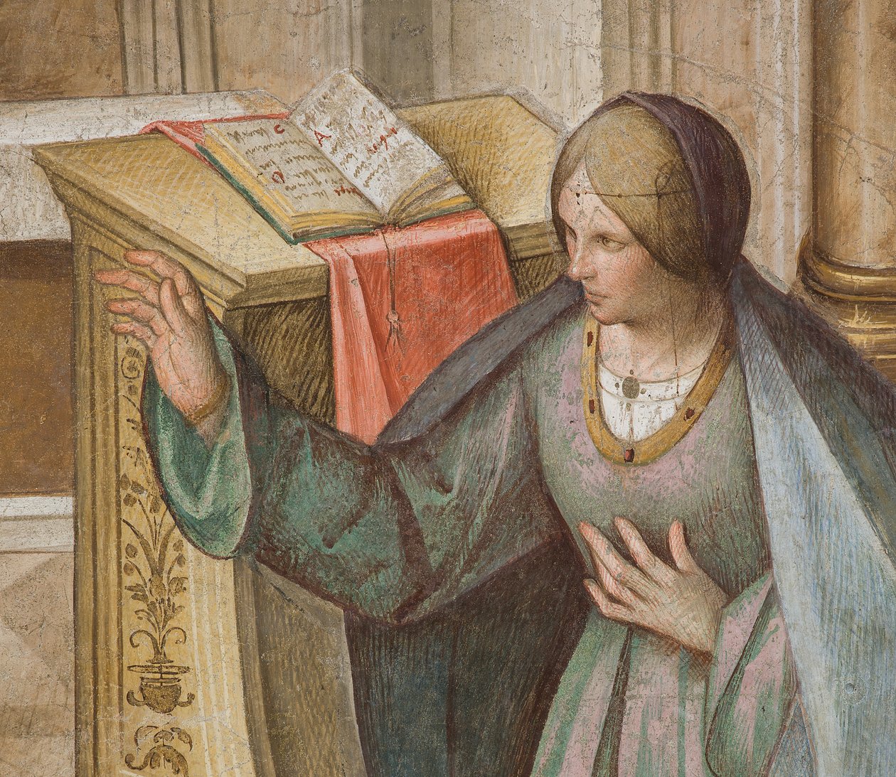 Keskilaivo, kolmas pohjoisjänne, ilmestys, Boccaccio Boccaccino 1516-17, yksityiskohta tekijältä Boccaccio Boccaccino