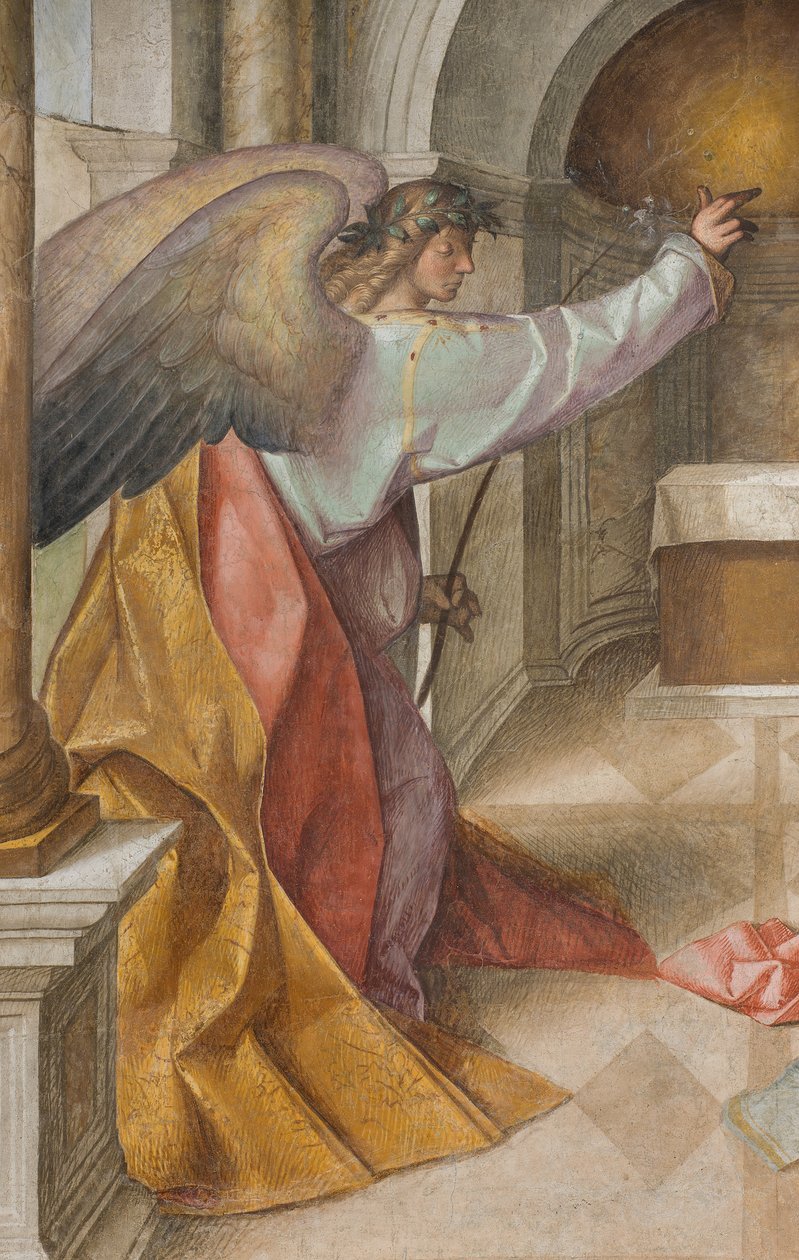 Keskilaivo, kolmas pohjoisjänne, ilmestys, Boccaccio Boccaccino 1516-17, yksityiskohta tekijältä Boccaccio Boccaccino