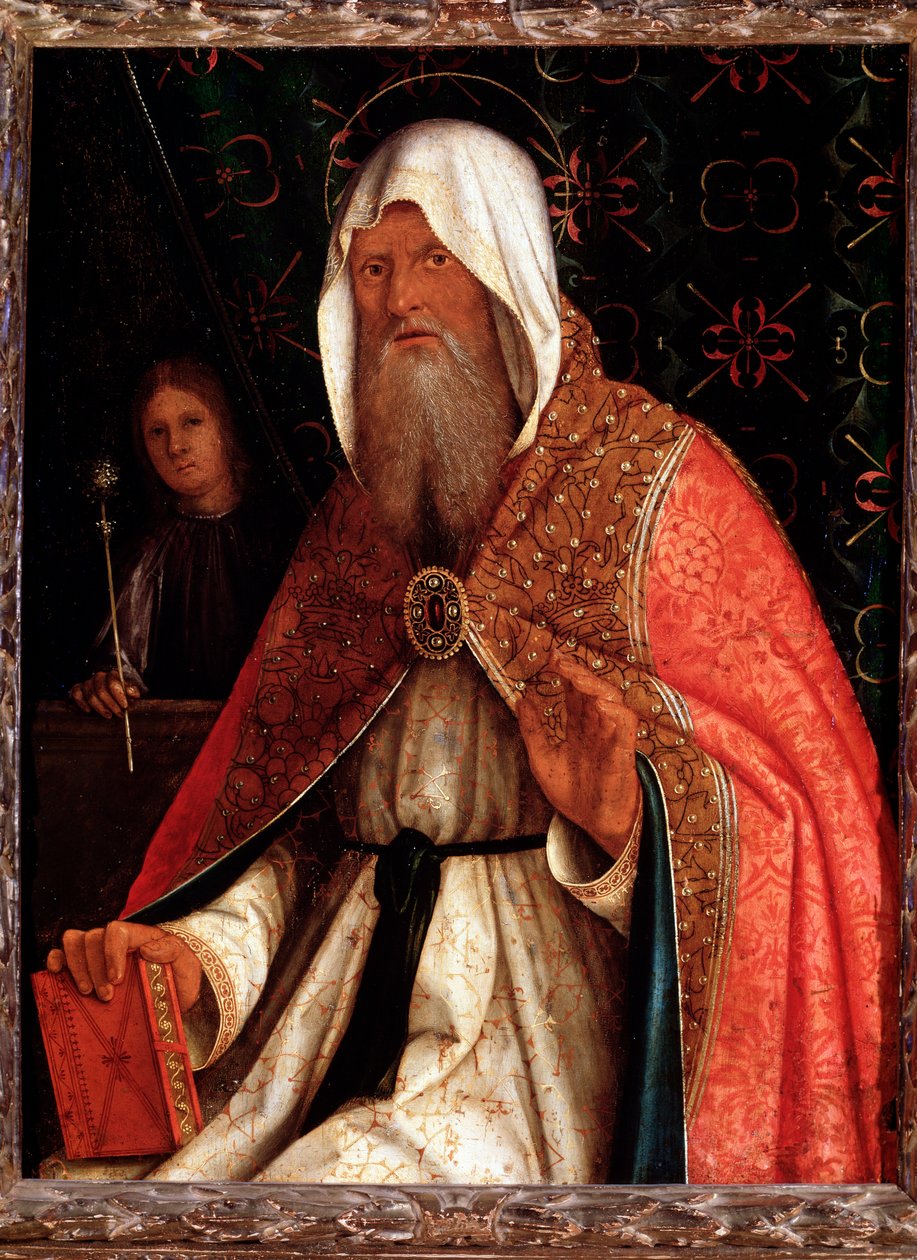 Apostoli Pyhä Matteus (Apostolipyhimys Matteus) Boccaccio Boccaccinon (1467-1524) maalaus Firenze, Palazzo Pitti tekijältä Boccaccio Boccaccino