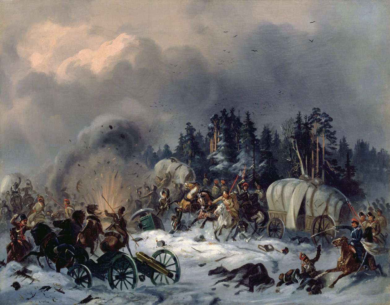Kohtaus Venäjän ja Ranskan sodasta vuonna 1812 tekijältä Bogdan Willewalde