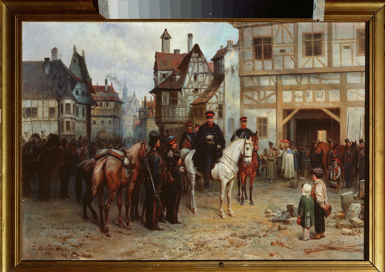 Kenraali Gebhard Leberecht von Blucher (1742-1819) kasakkojen kanssa Bautzenissa (Saksa) tekijältä Bogdan Willewalde