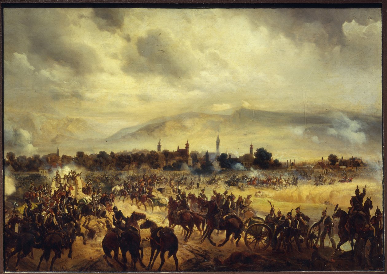 Kohtaus Unkarin vapaussodasta vuonna 1849. (A Sce of the Unkarin vapaussodasta 1849). Gottfried (Bogdan Pavlovich) Willewalden (1818-1903) maalaus öljy puulle tekijältä Bogdan Willewalde