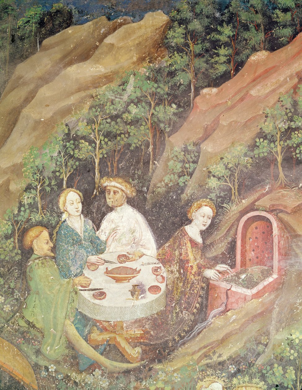 Toukokuu, yksityiskohta piknikgrillistä, n. 1400 (yksityiskohta 75565) tekijältä Bohemian School