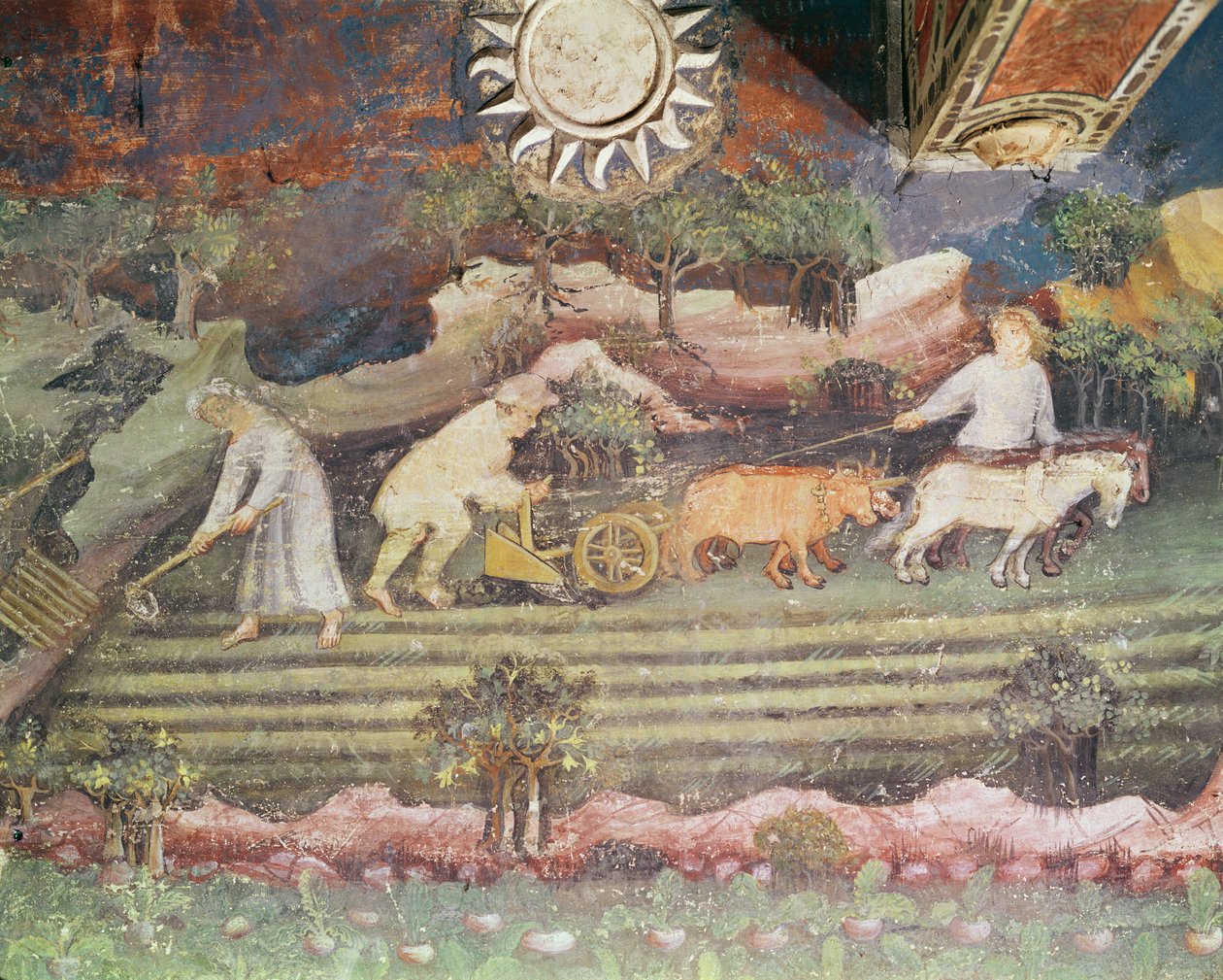 Syyskuu, yksityiskohta kynnyksestä, n. 1400 tekijältä Bohemian School