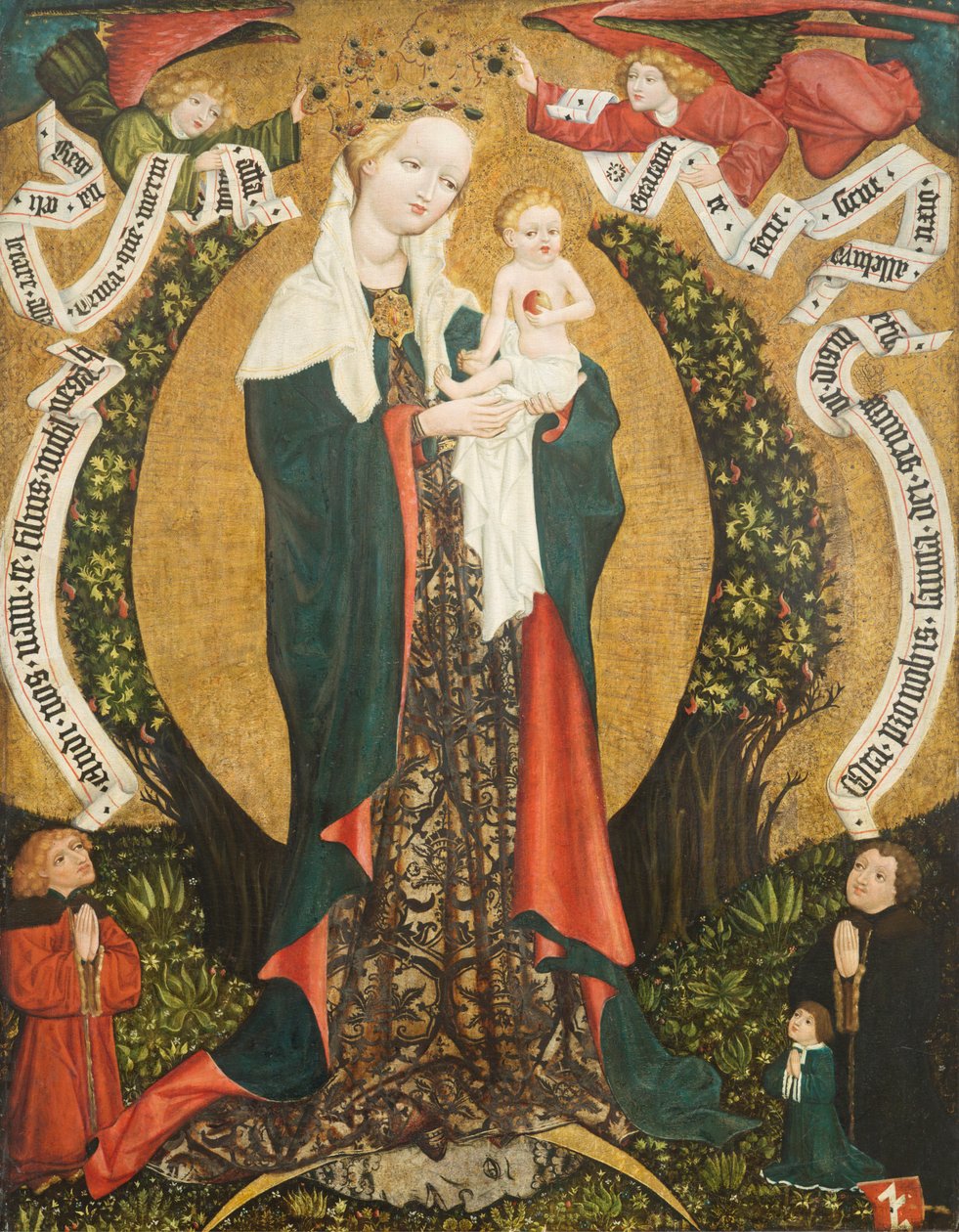 Neitsyt ja lapsi puolikuussa Deštnásta, n. 1450 (tempera puulla) tekijältä Bohemian School
