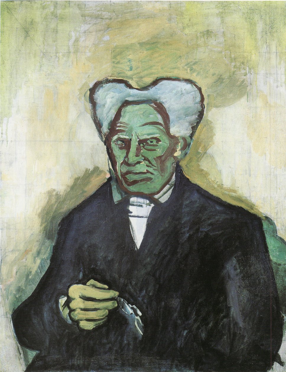 Arthur Schopenhauerin muotokuva, 1908 tekijältä Bohumil Kubišta