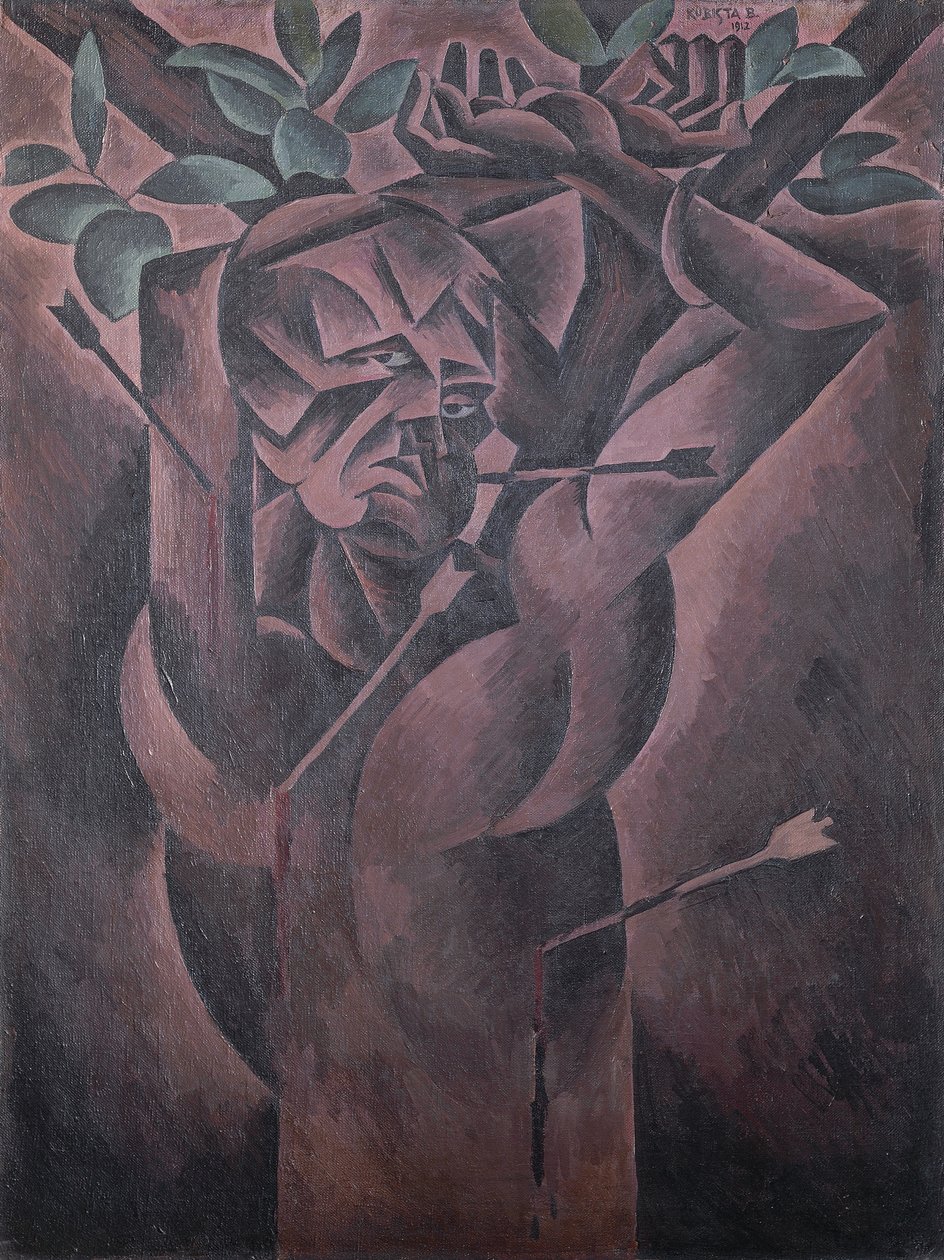 Saint Sebastian, kirjoittanut Bohumil Kubista (1884-1918), öljy kankaalle, 98x75 cm tekijältä Bohumil Kubišta